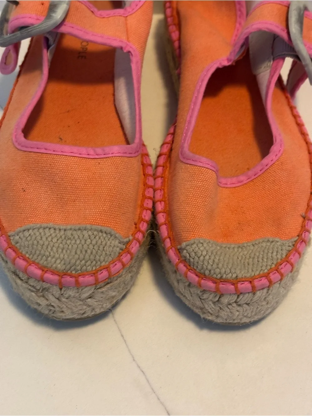 Free People Surfside Mary Jane Espadrille Orange Crush